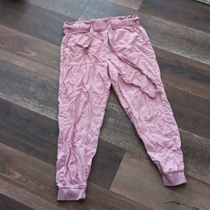 Linen blend‎ paper bag pants